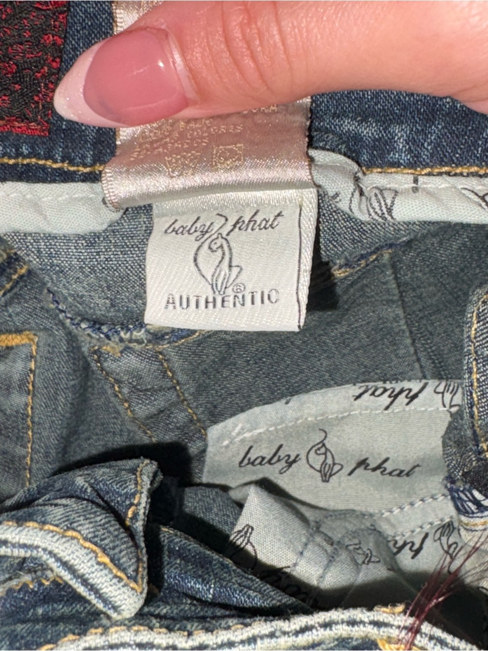 Baby Phat Women's Light-Mid Blue Denim Jeans with Contrast Stitching